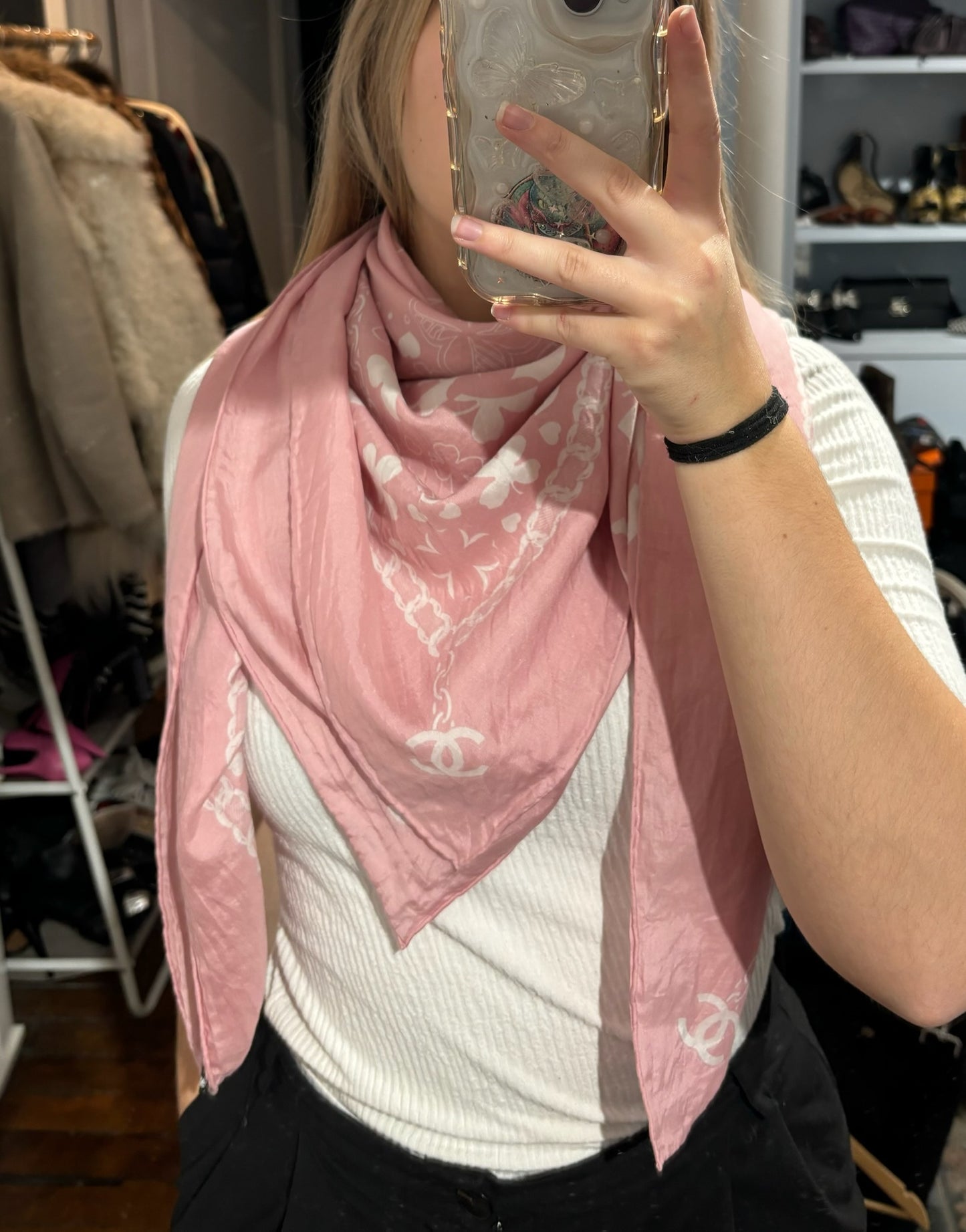 Foulard Chanel Rose