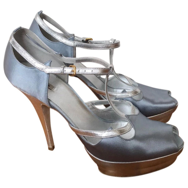 Sandales Miu Miu argents T.40,5