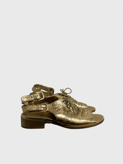Sandales Chanel dorées T.37,5