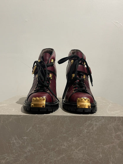 Bottines Miu Miu bordeaux T.40