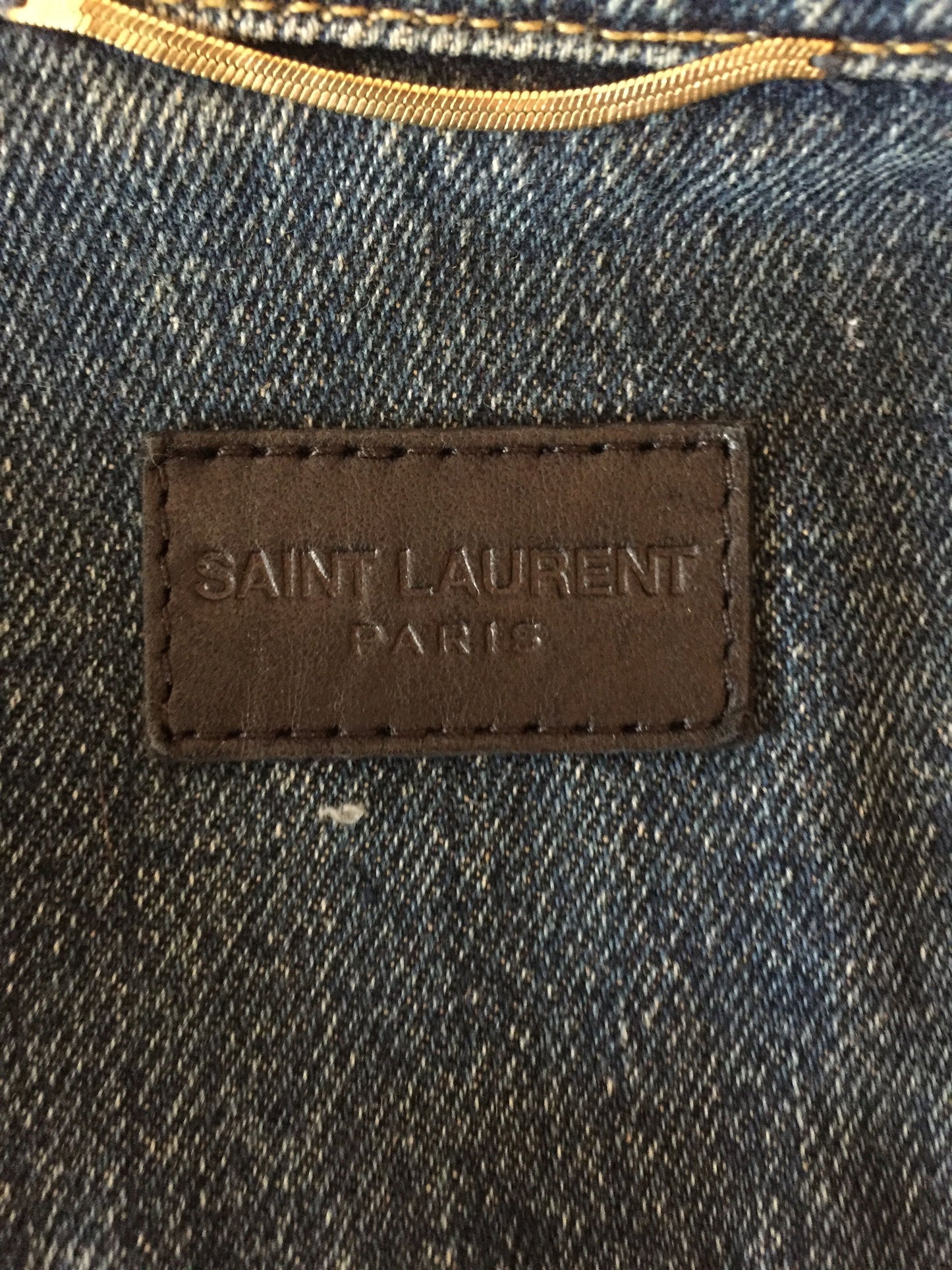 Veste Saint Laurent en jeans et fourrure T.XS