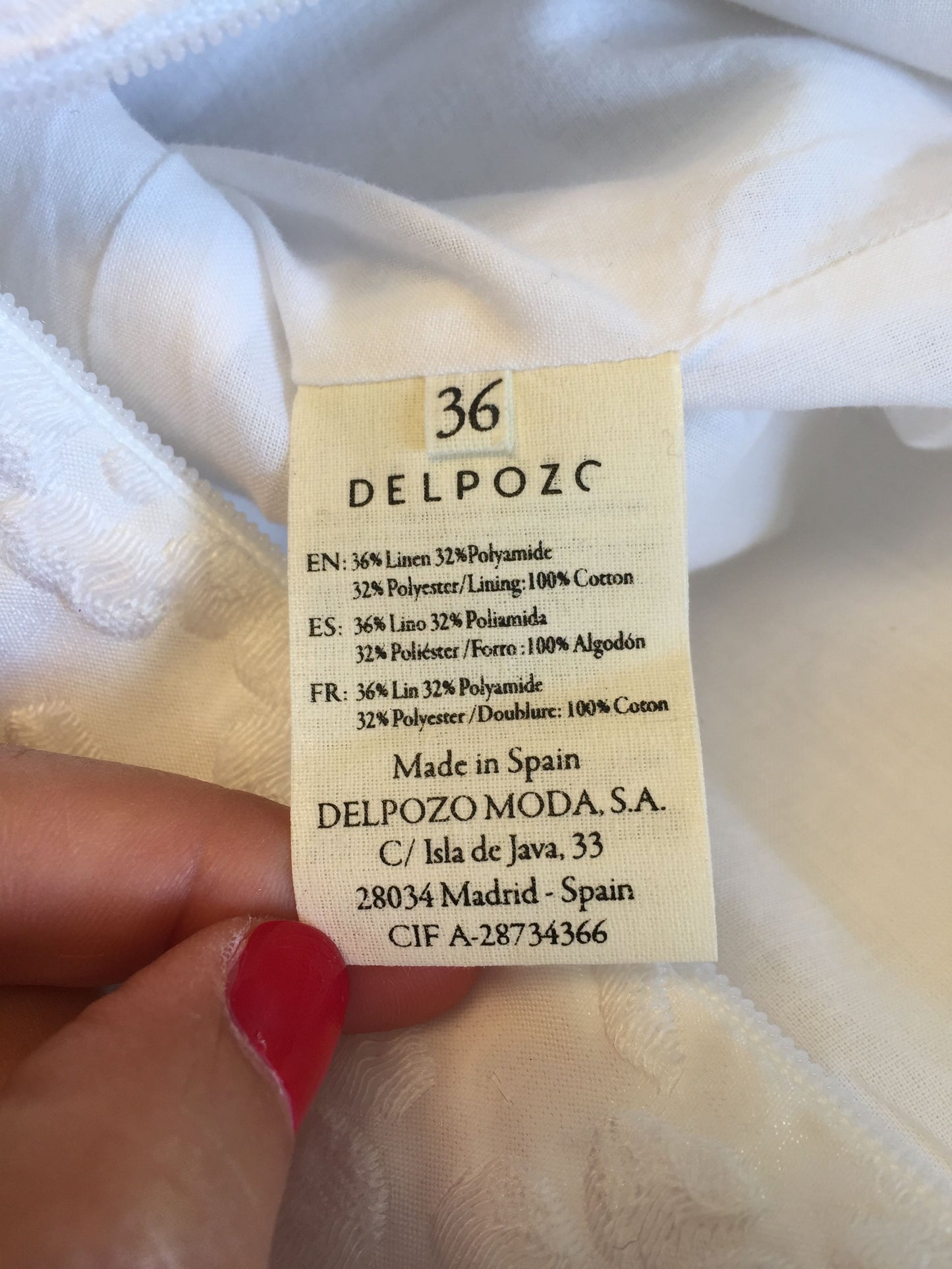 Robe Delpozo blanche T.36