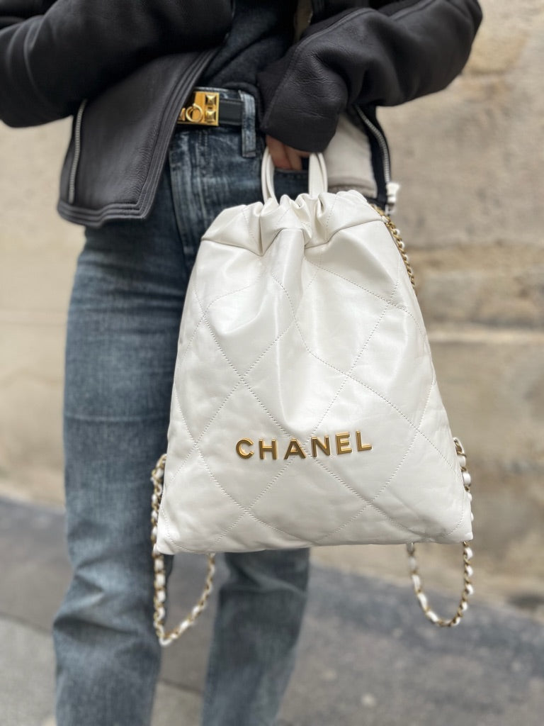Sac à dos Chanel 22 Blanc