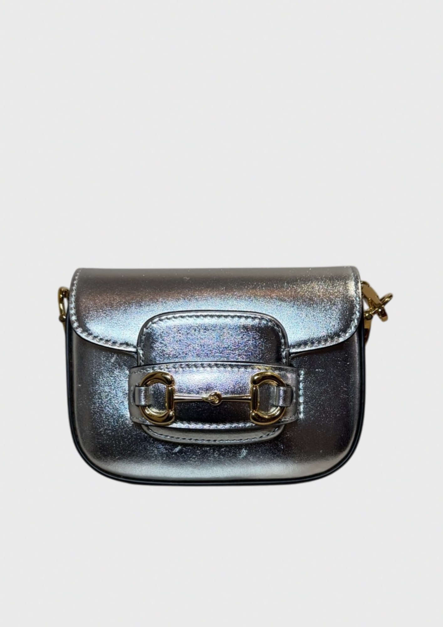 Sac Gucci Horsebit 1955 Nano argenté