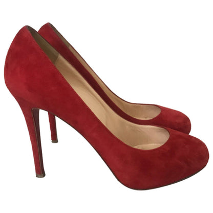 Escarpins Christian Louboutin rouge T.38,5