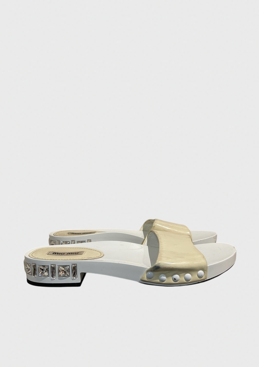 Sandales Miu Miu blanches T.37