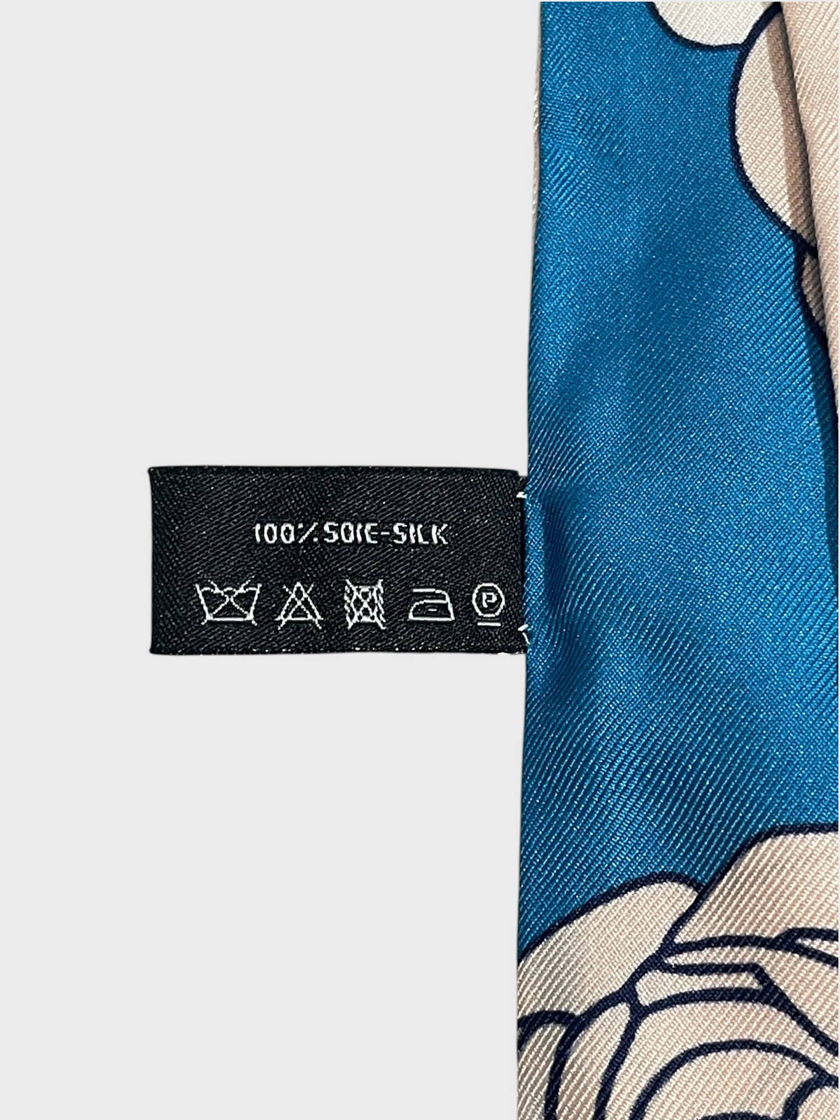 Foulard slim bandeau Chanel bleu/rose