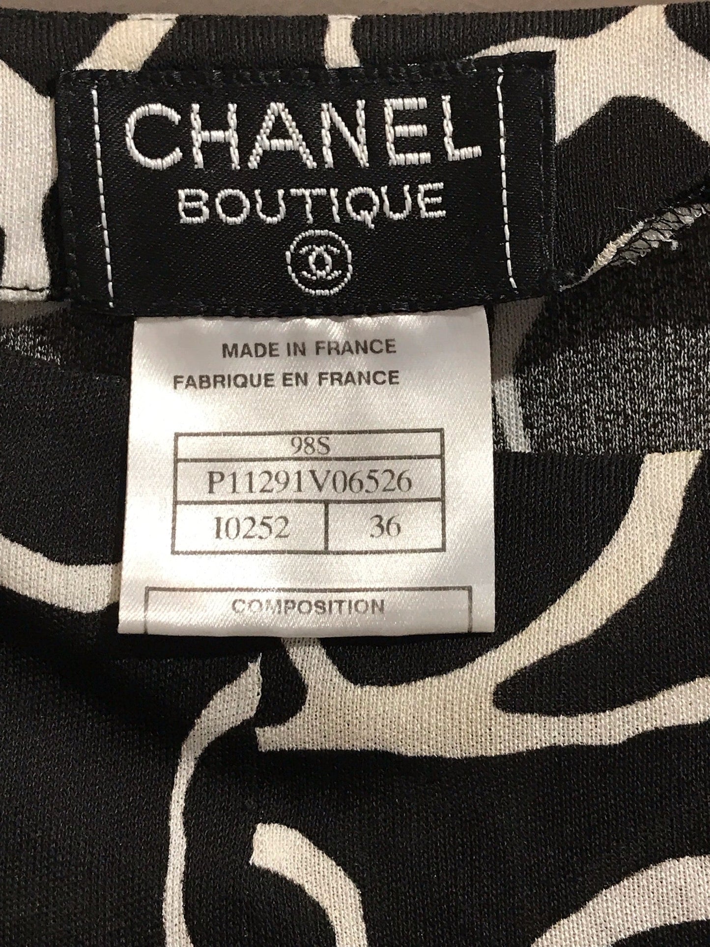 Pantalon Chanel noir imprimé T.36