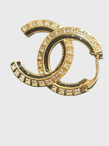 Boucles d'oreilles Chanel CC noires