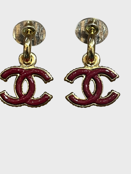 Boucles d'oreilles Chanel bordeaux