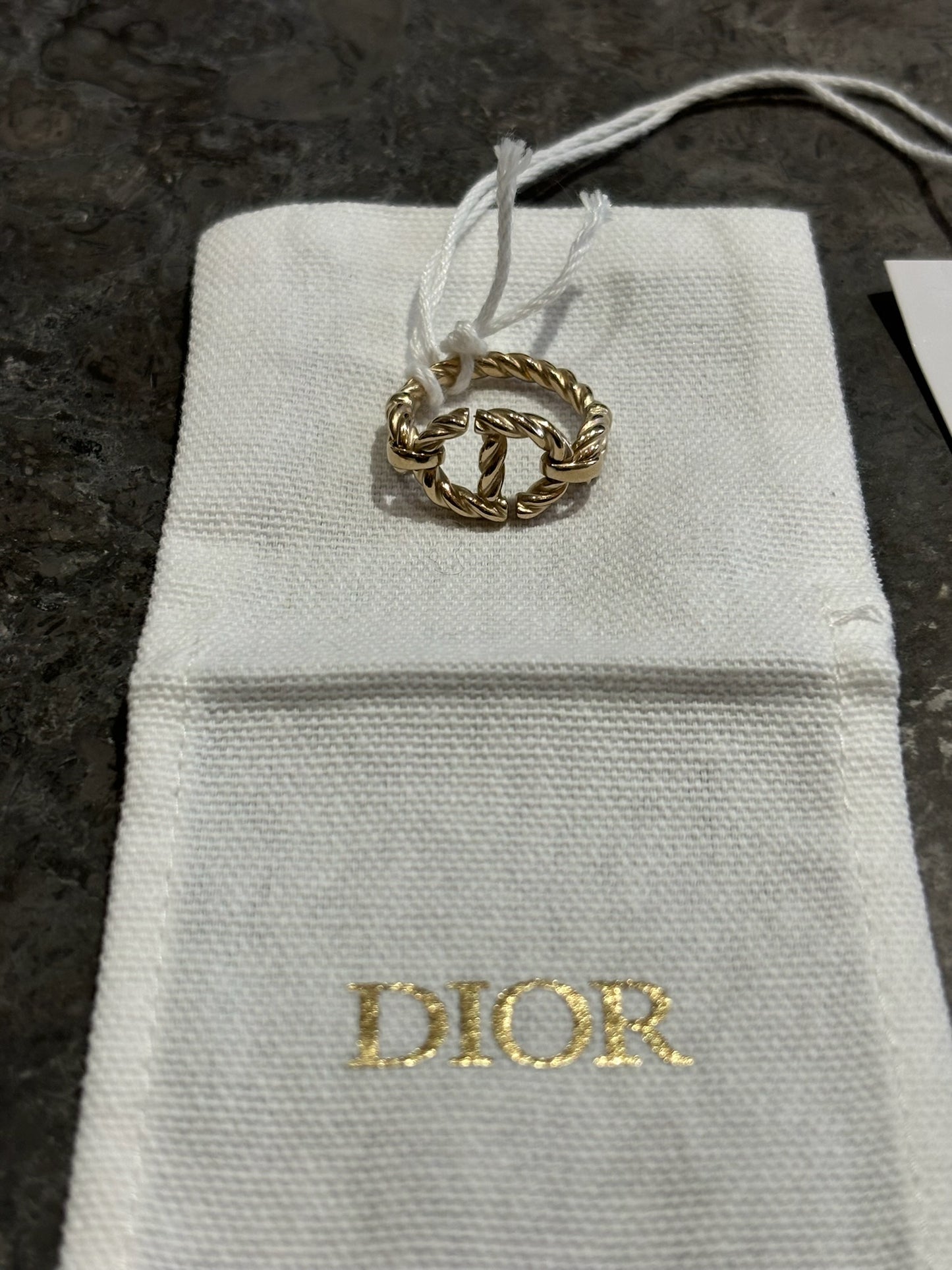 Bague Dior dorée T.54