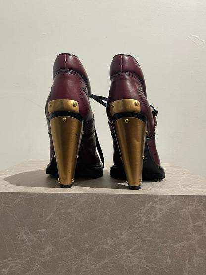 Bottines Miu Miu bordeaux T.40