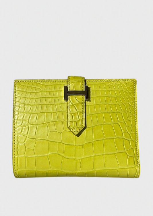 Portefeuille Hermès Béarn jaune