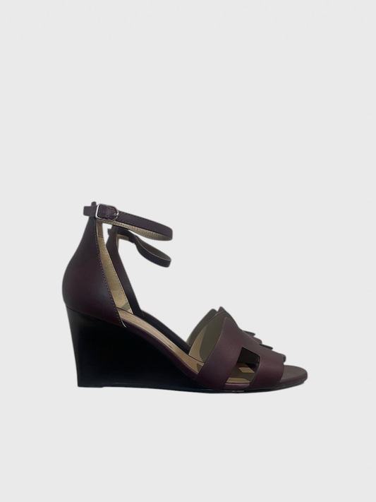 Sandales Hermès Legend bordeaux T.40,5