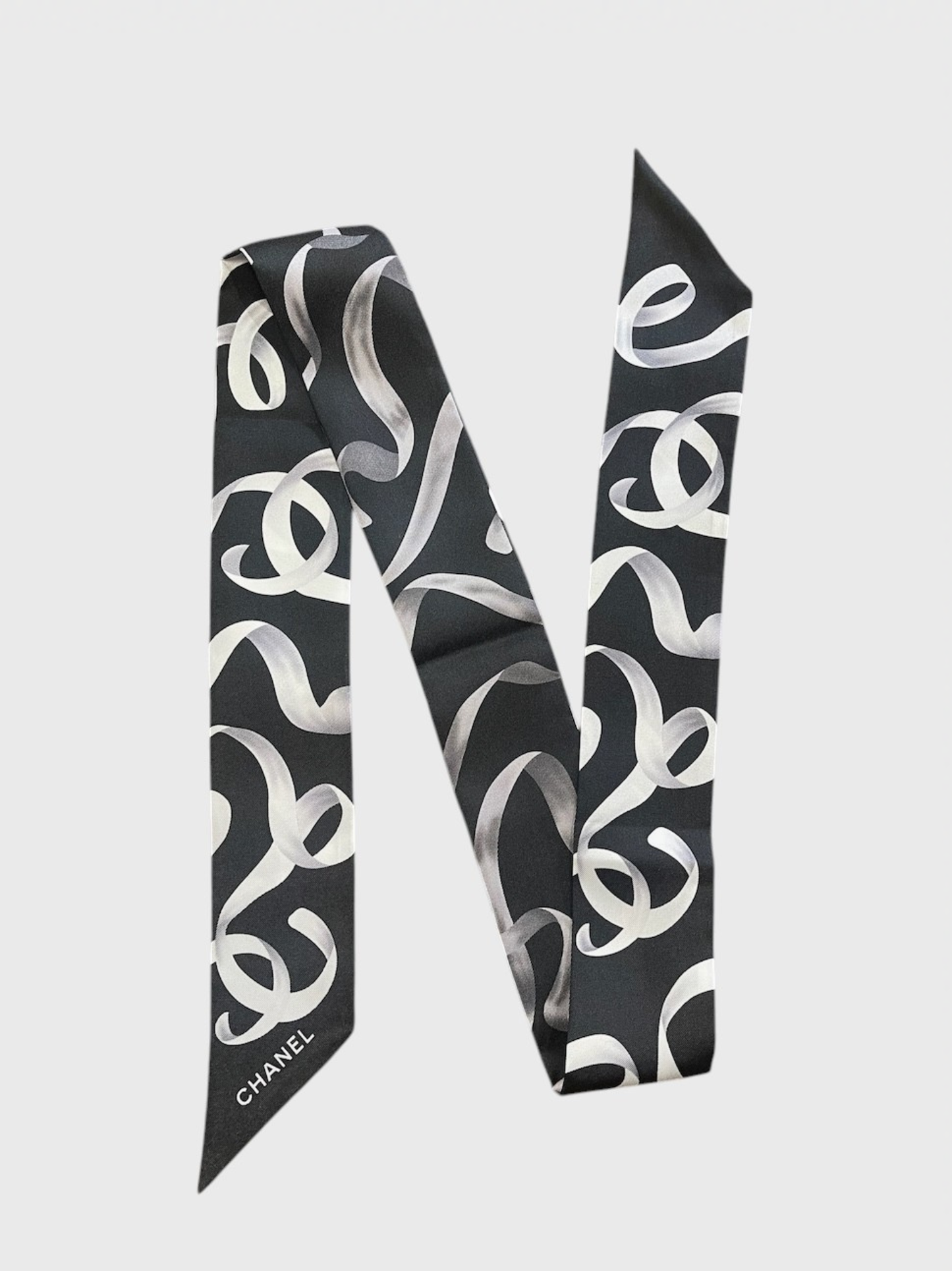 Foulard slim bandeau Chanel noir