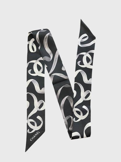 Foulard slim bandeau Chanel noir