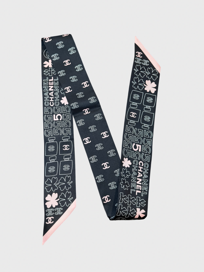 Foulard slim Chanel Trèfle noir