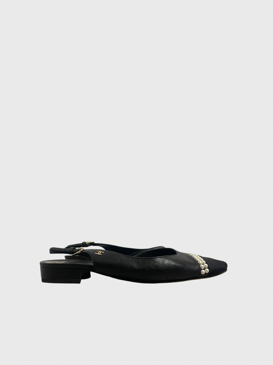 Slingback Chanel noires T.39