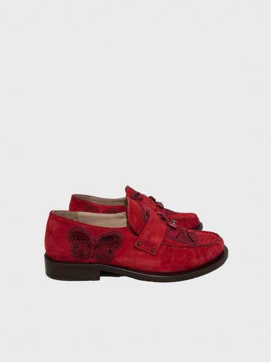 Mocassins Valentino rouges T.38,5