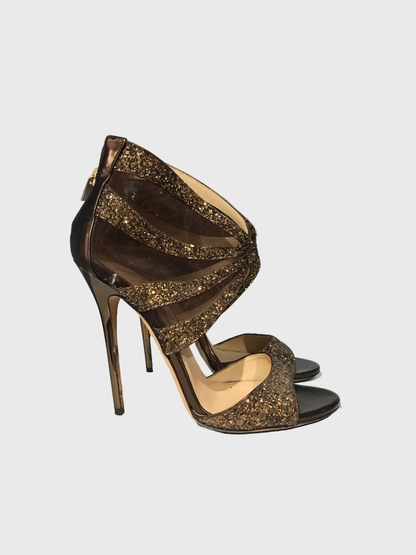 Sandales Jimmy Choo paillettes T.39,5