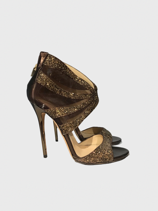 Sandales Jimmy Choo paillettes T.39,5