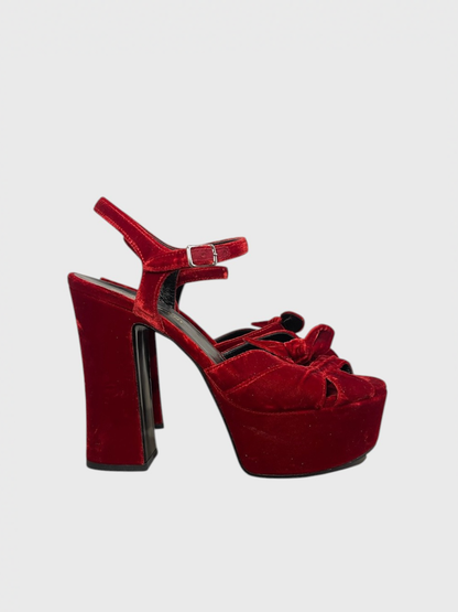 Sandales Saint Laurent rouge T.37