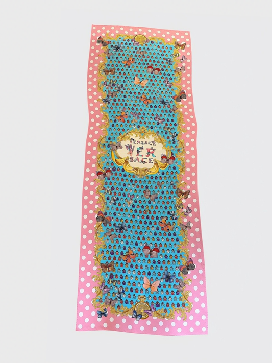 Foulard Versace imprimé rose