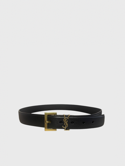 Ceinture Saint Laurent Cassandre noire T.90