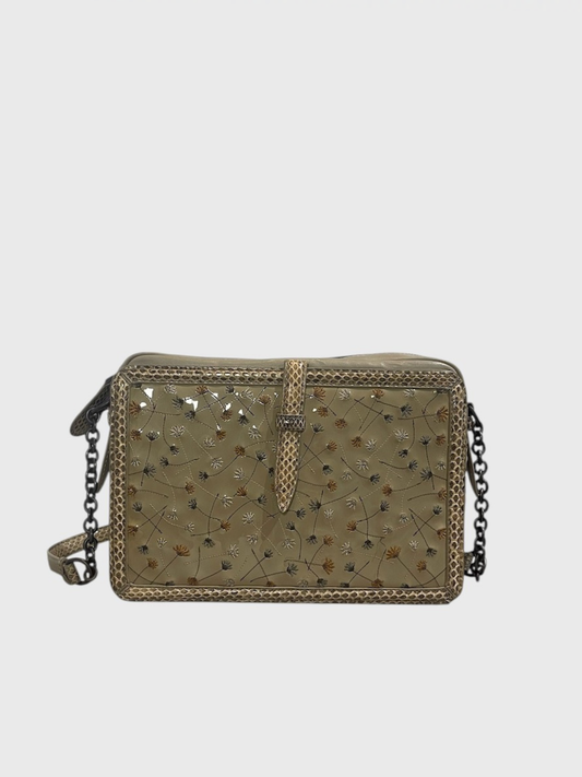 Sac Bottega Veneta beige à fleurs