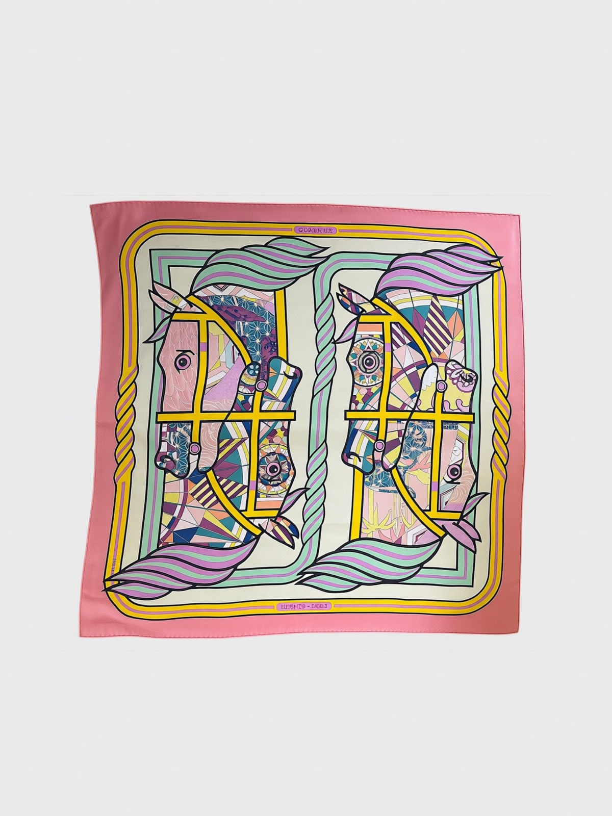 Foulard Hermès Quadrige rose