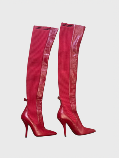 Cuissardes Fendi rouge T.37