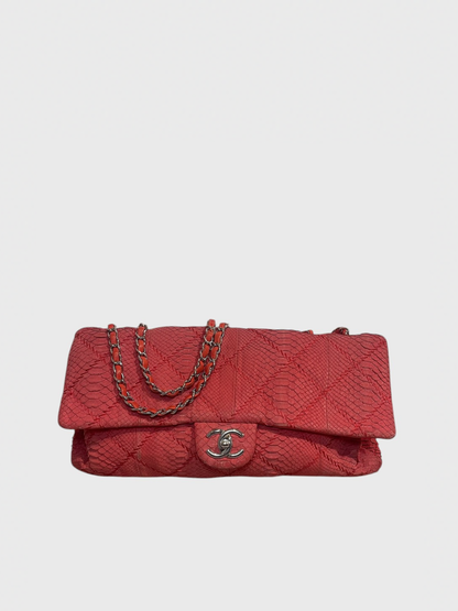 Sac Chanel python rouge