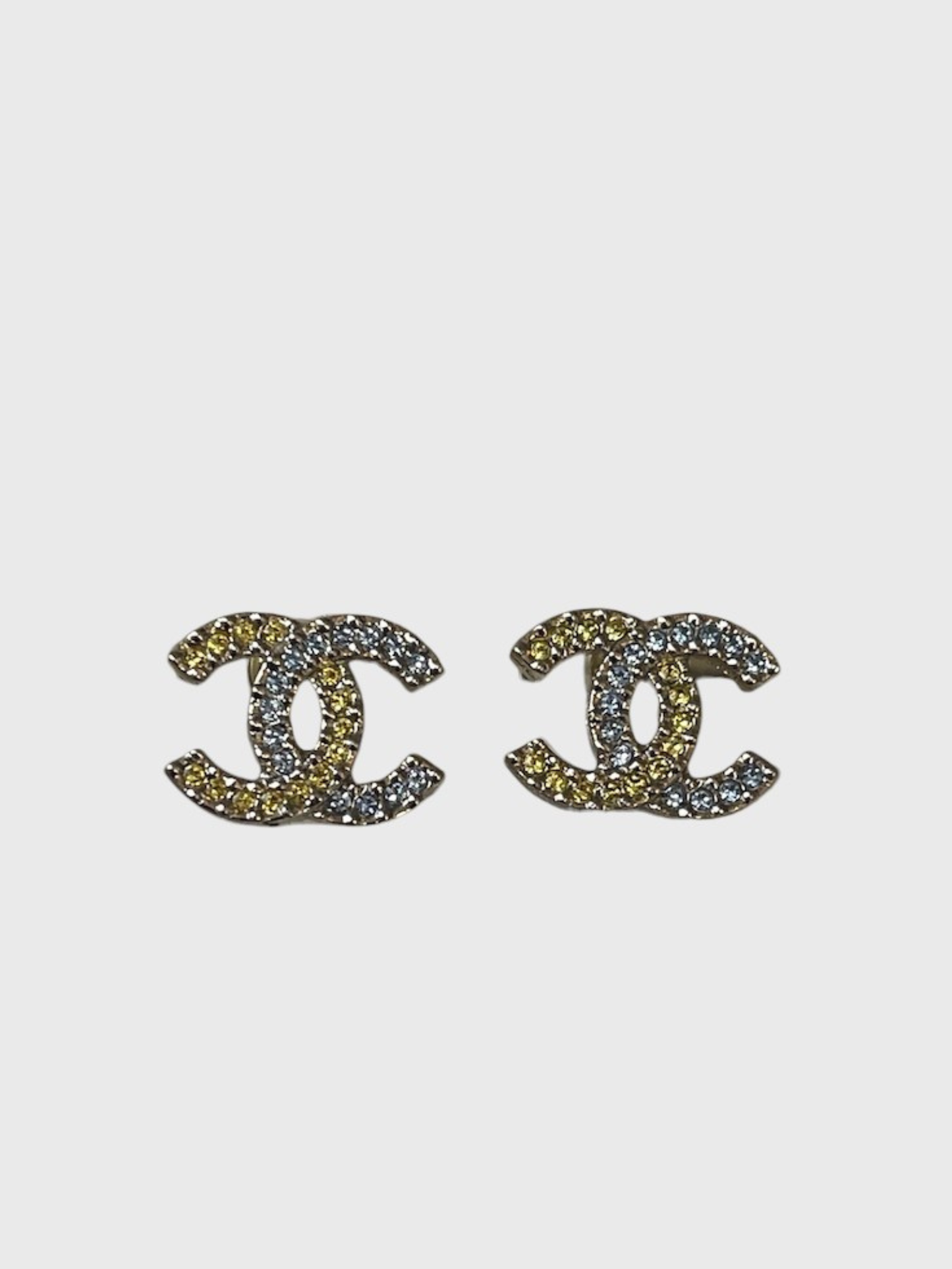 Boucles d'oreilles Chanel mini jaune