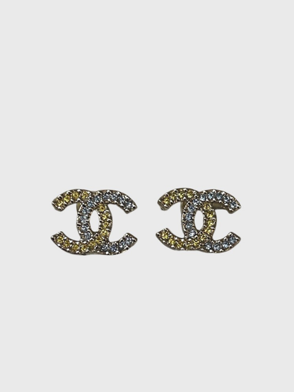 Boucles d'oreilles Chanel mini jaune