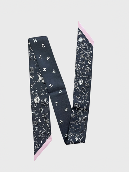 Foulard slim bandeau Chanel noir