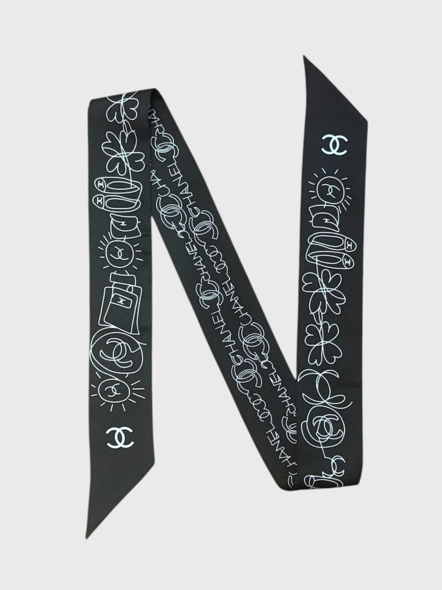 Foulard slim bandeau Chanel noir
