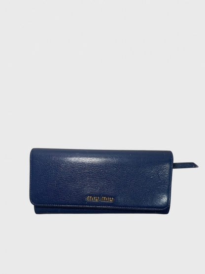 Portefeuille Miu Miu bleu marine