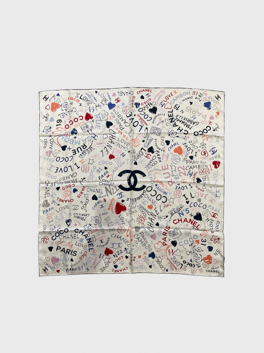Foulard Chanel Love blanc