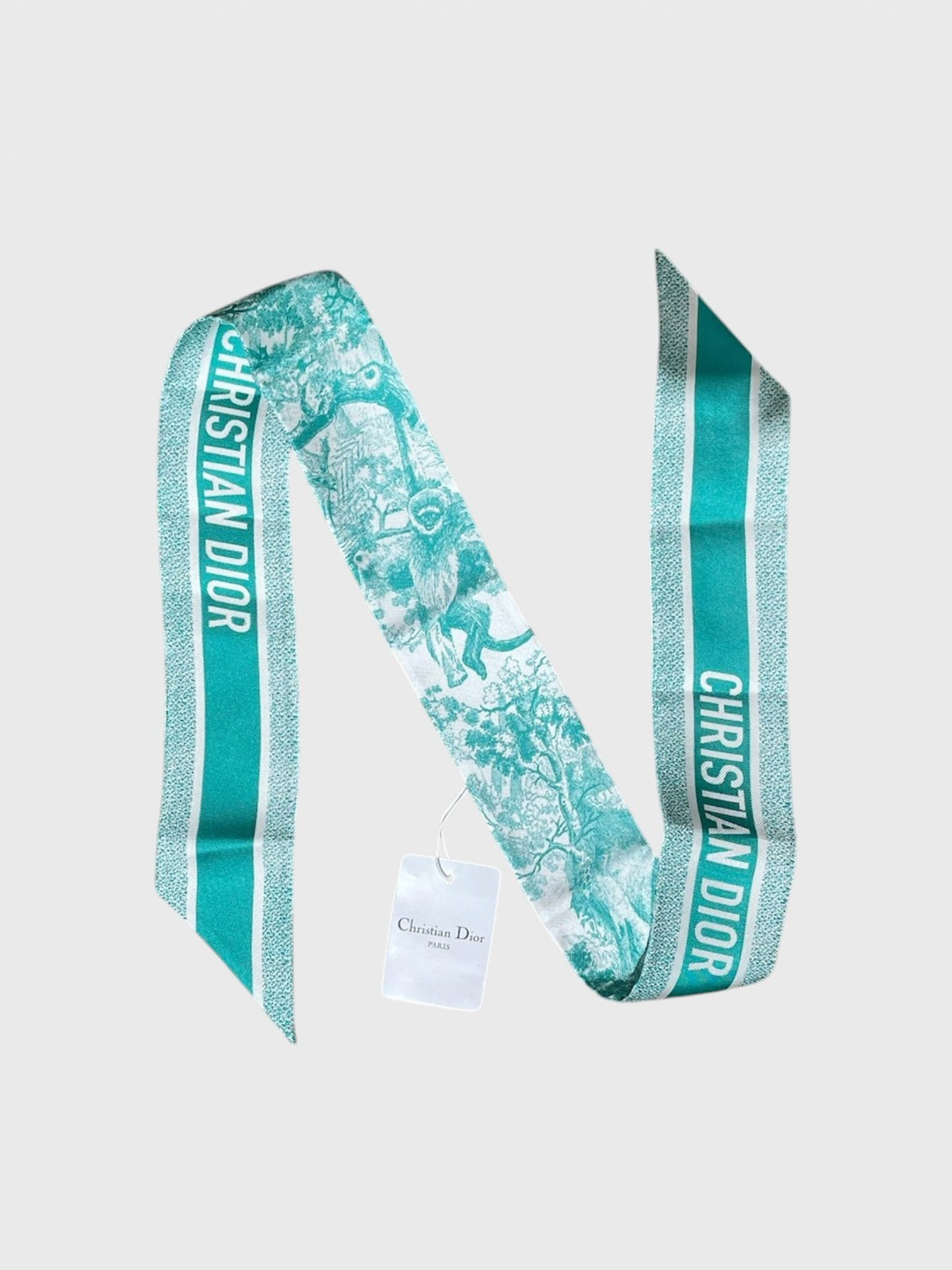 Foulard Dior Mitzah Toile de jouy vert