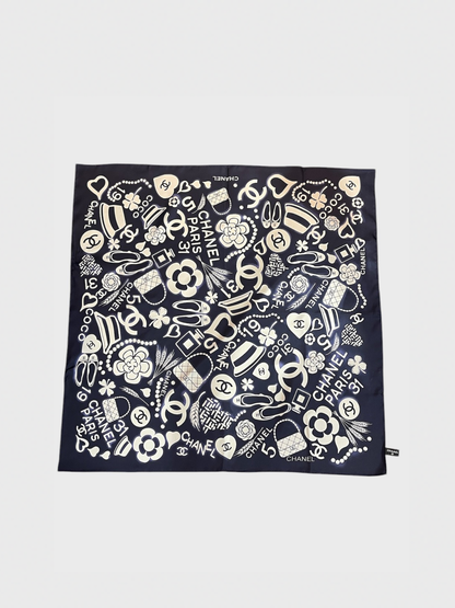 Foulard Chanel bleu marine
