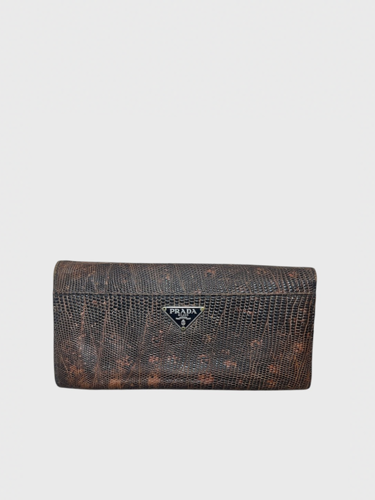 Portefeuille Prada marron