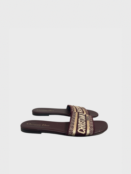 Mules Dior Dway bordeaux T.36,5