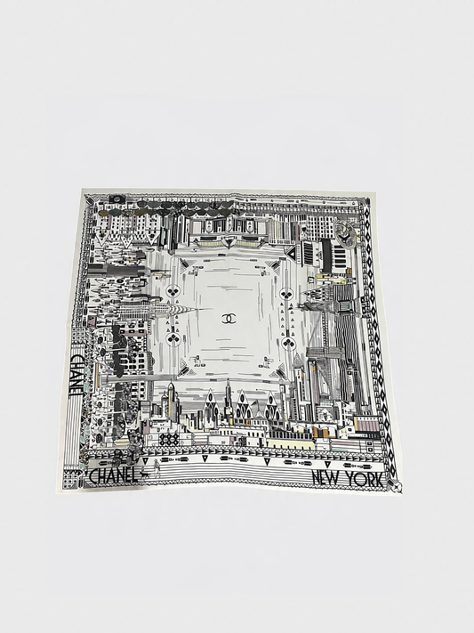 Foulard Chanel New York blanc
