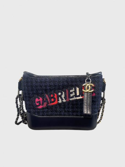 Sac Chanel Gabrielle tweed bleu