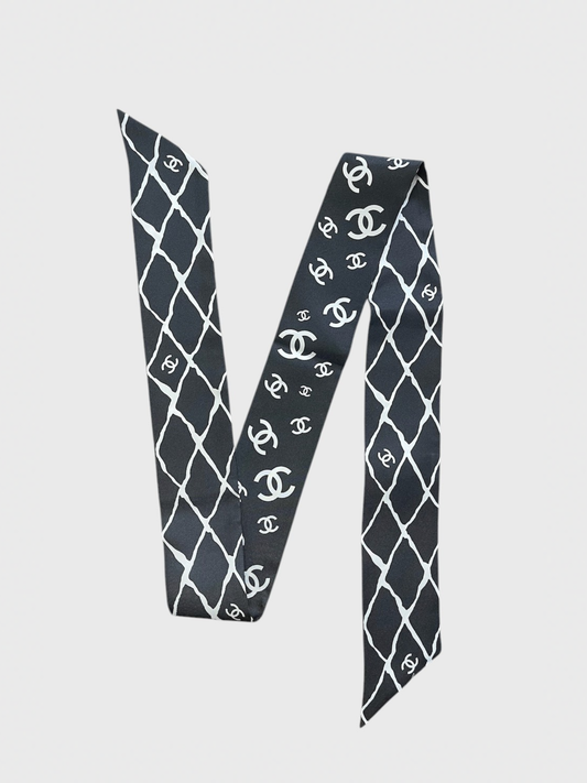 Foulard slim bandeau Chanel noir