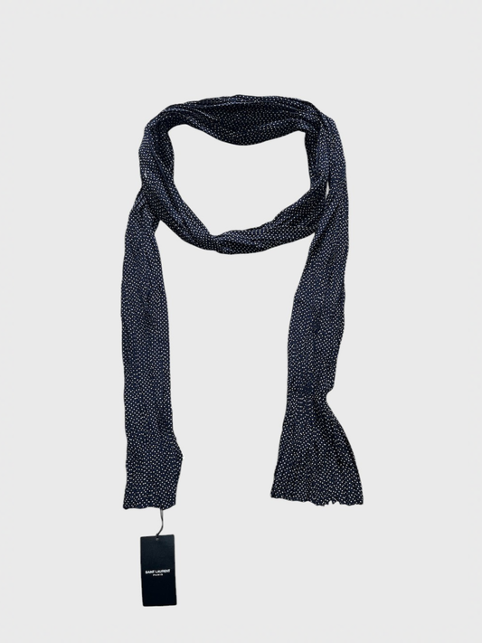 Foulard Saint Laurent à pois bleu