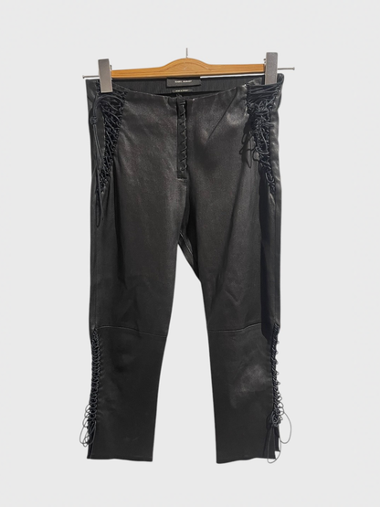 Pantalon capri Isabel Marant en cuir T.36