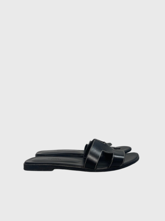Sandales Hermès Oran noires T.38