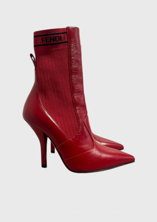 Bottines Fendi rouge T.37,5