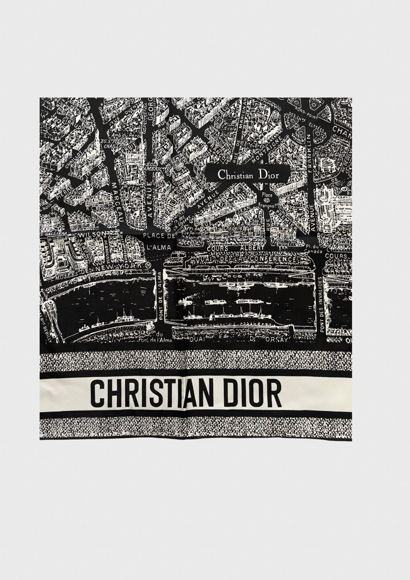 Foulard Christian Dior Paris blanc